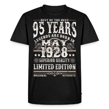 Born in May 1928 - 95 years old - Men's Premium Organic T-Shirt - black - Front - Nico (187cm)