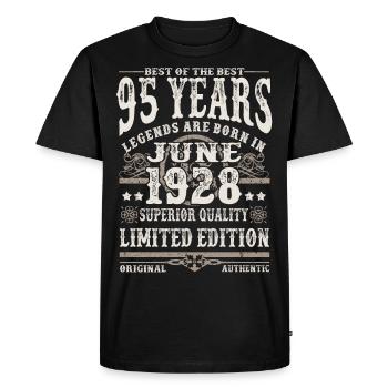 Born in Juni 1928 - 95 years old - Men's Premium Organic T-Shirt - black - Front - Nico (187cm)