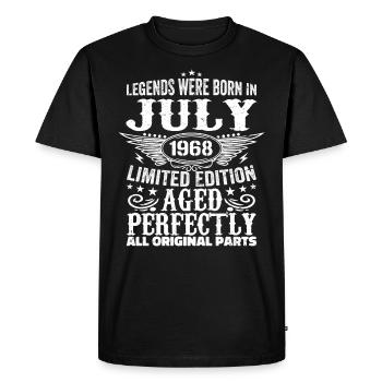 Juillet 1968 | Anniversaire 1968 Né en juillet 1968 - T-shirt Premium bio Homme - noir - Devant - Nico (187cm)
