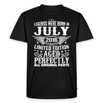 Juillet 2016 | Anniversaire 2016 Année Juillet 2016 - T-shirt Premium bio Homme - noir - Devant - Nico (187cm)
