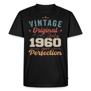 Juli 1960 Geburtstag Juli 1960 Original 1960 Juli - Männer Premium Bio T-Shirt - Schwarz - Vorne - Nico (187cm)