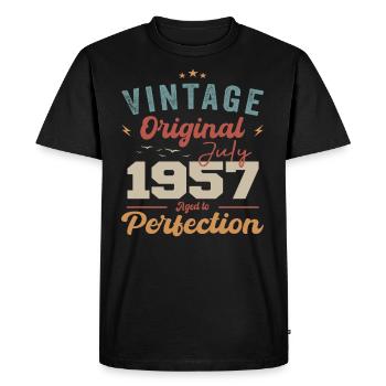 Juillet 1957 Anniversaire Juillet 1957 Original 1957 Juillet - T-shirt Premium bio Homme - noir - Devant - Nico (187cm)