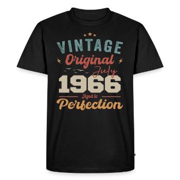 July 1966 Birthday July 1966 Original 1966 July - Men's Premium Organic T-Shirt - black - Front - Nico (187cm)