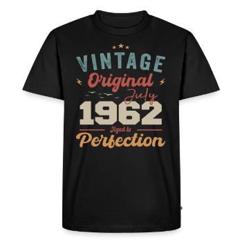 Juillet 1962 Anniversaire Juillet 1962 Original 1962 Juillet - T-shirt Premium bio Homme - noir - Devant - Nico (187cm)