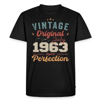 July 1963 Birthday July 1963 Original 1963 July - Men's Premium Organic T-Shirt - black - Front - Nico (187cm)