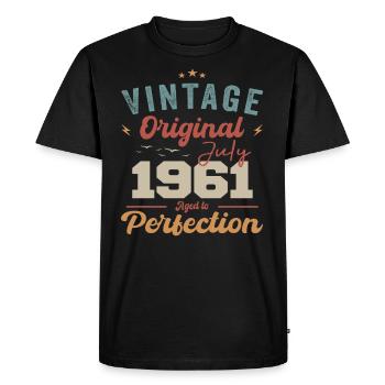 July 1961 Birthday July 1961 Original 1961 July - Men's Premium Organic T-Shirt - black - Front - Nico (187cm)