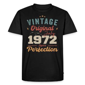 Juillet 1972 Anniversaire Juillet 1972 Original 1972 Juillet - T-shirt Premium bio Homme - noir - Devant - Nico (187cm)