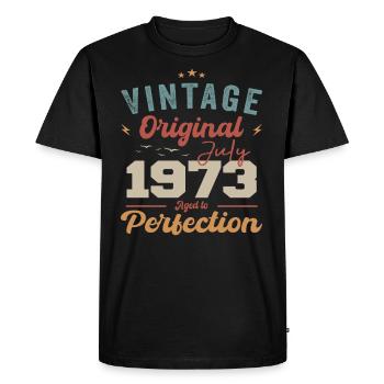 July 1973 Birthday July 1973 Original 1973 July - Men's Premium Organic T-Shirt - black - Front - Nico (187cm)