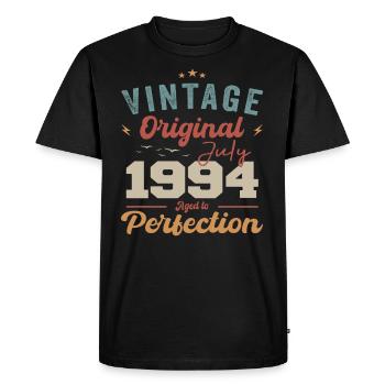 Juillet 1994 Anniversaire Juillet 1994 Original 1994 Juillet - T-shirt Premium bio Homme - noir - Devant - Nico (187cm)