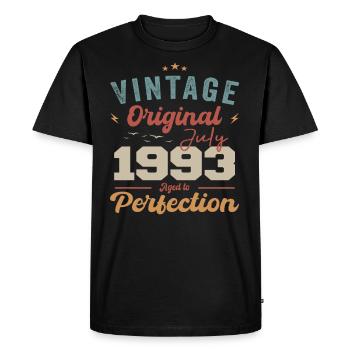 Juillet 1993 Anniversaire Juillet 1993 Original 1993 Juillet - T-shirt Premium bio Homme - noir - Devant - Nico (187cm)