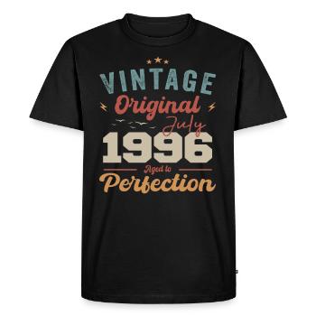 Juillet 1996 Anniversaire Juillet 1996 Original 1996 Juillet - T-shirt Premium bio Homme - noir - Devant - Nico (187cm)