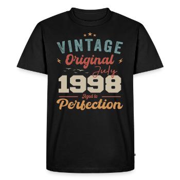 July 1998 Birthday July 1998 Original 1998 July - Men's Premium Organic T-Shirt - black - Front - Nico (187cm)