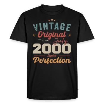 July 2000 Birthday July 2000 Original 2000 July - Men's Premium Organic T-Shirt - black - Front - Nico (187cm)