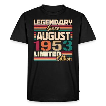1953 August Birthday Legend August 1953 - Men's Premium Organic T-Shirt - black - Front - Nico (187cm)
