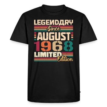 1968 August Birthday Legend August 1968 - Men's Premium Organic T-Shirt - black - Front - Nico (187cm)