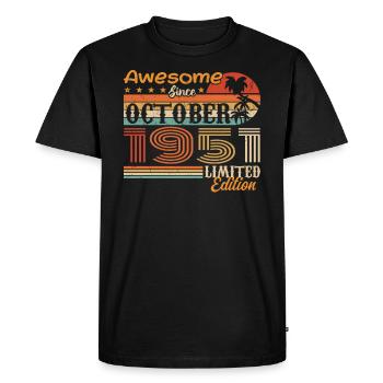 1951 October Vintage - Octobre 1951 - T-shirt Premium bio Homme - noir - Devant - Nico (187cm)
