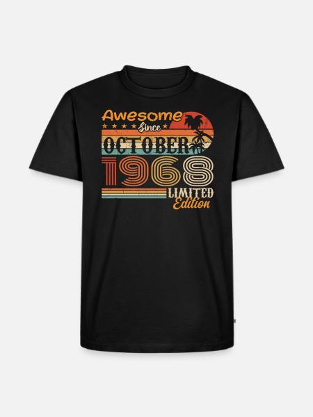 Millésime d’octobre 1968 - Octobre 1968 - T-shirt Premium bio Homme - noir