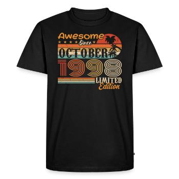 1998 October Vintage - October 1998 - Men's Premium Organic T-Shirt - black - Front - Nico (187cm)