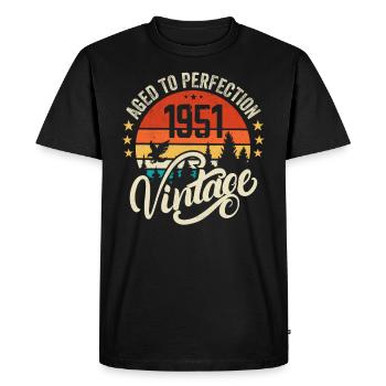 1951 Vintage - cadeau d’anniversaire 1951 rétro 1951 - T-shirt Premium bio Homme - noir - Devant - Nico (187cm)
