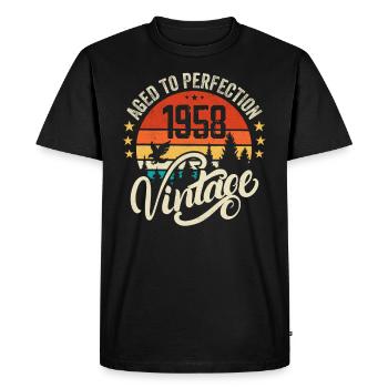 1958 Vintage - cadeau d’anniversaire 1958 rétro 1958 - T-shirt Premium bio Homme - noir - Devant - Nico (187cm)