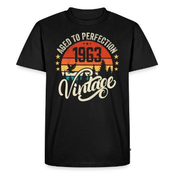 1963 Vintage - Birthday Gift 1963 Retro 1963 - Men's Premium Organic T-Shirt - black - Front - Nico (187cm)