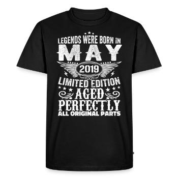 Mai 2019 Cadeau d’anniversaire Mai 2019 Mai - T-shirt Premium bio Homme - noir - Devant - Nico (187cm)