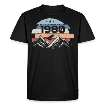 Original 1980's Vintage 1980's Birthday 1980's - Men's Premium Organic T-Shirt - black - Front - Nico (187cm)