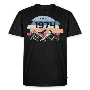Original 1974 Millésime 1974 Anniversaire 1974 - T-shirt Premium bio Homme - noir - Devant - Nico (187cm)