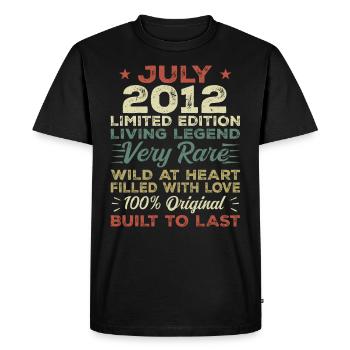 Gift July 2012 Anniversary July 2012 Birthday - Men's Premium Organic T-Shirt - black - Front - Nico (187cm)