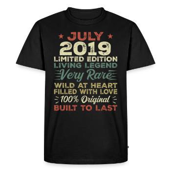 Cadeau Juillet 2019 Anniversaire Juillet 2019 Anniversaire - T-shirt Premium bio Homme - noir - Devant - Nico (187cm)
