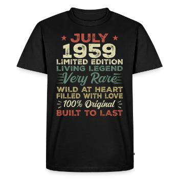 Cadeau Juillet 1959 Jubilé Juillet 1959 Anniversaire - T-shirt Premium bio Homme - noir - Devant - Nico (187cm)