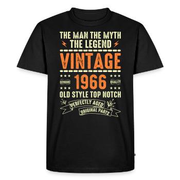 Cadeau d’anniversaire 1966 Vintage 1966 Millésime 1966 - T-shirt Premium bio Homme - noir - Devant - Nico (187cm)
