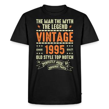 1995 Cadeau Anniversaire Millésime 1995 Millésime 1995 - T-shirt Premium bio Homme - noir - Devant - Nico (187cm)
