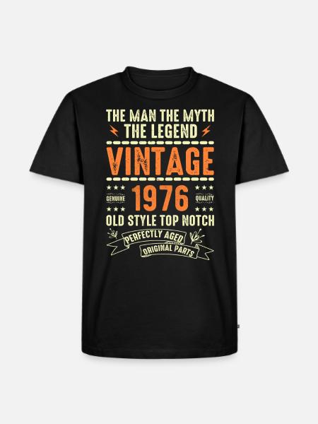 1976 Jubilæumsgave Vintage 1976 Årgang 1976 - Herre Premium økologisk T-shirt - sort