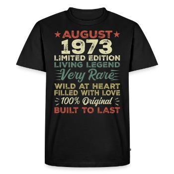 Août 1973 - Idée cadeau pour Août 1973 - 1973 - T-shirt Premium bio Homme - noir - Devant - Nico (187cm)