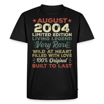 August 2004 - Gift idea for August 2004 - 2004 - Men's Premium Organic T-Shirt - black - Front - Nico (187cm)