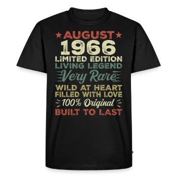 Août 1966 - Idée cadeau pour août 1966 - 1966 - T-shirt Premium bio Homme - noir - Devant - Nico (187cm)