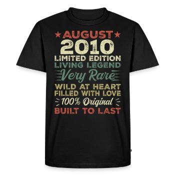 Août 2010 - Idée cadeau pour Août 2010 - 2010 - T-shirt Premium bio Homme - noir - Devant - Nico (187cm)