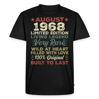 August 1968 - Gift Idea for August 1968 - 1968 - Men's Premium Organic T-Shirt - black - Front - Nico (187cm)