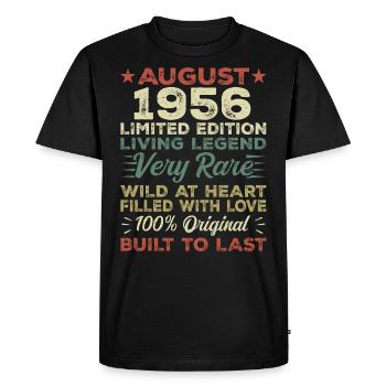 Août 1956 - Idée cadeau pour Août 1956 - 1956 - T-shirt Premium bio Homme - noir - Devant - Nico (187cm)