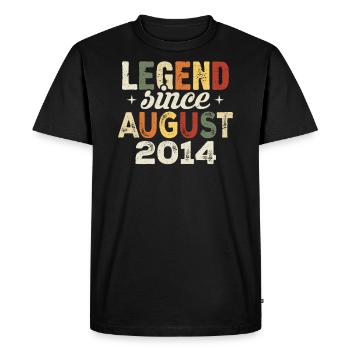 Août 2014 Anniversaire Août 2014 - Août 2014 - T-shirt Premium bio Homme - noir - Devant - Nico (187cm)