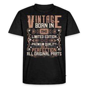 1941 Anniversaire Millésime 1941 Né Millésime 1941 - T-shirt Premium bio Homme - noir - Devant - Nico (187cm)