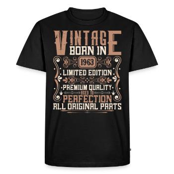 1963 Birthday Vintage 1963 Born Vintage 1963 - Men's Premium Organic T-Shirt - black - Front - Nico (187cm)