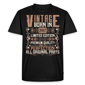 2017 Anniversaire Millésime 2017 Né Millésime 2017 - T-shirt Premium bio Homme - noir - Devant - Nico (187cm)