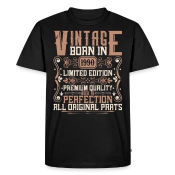1990 Birthday Vintage 1990 Born Vintage 1990 - Men's Premium Organic T-Shirt - black - Front - Nico (187cm)