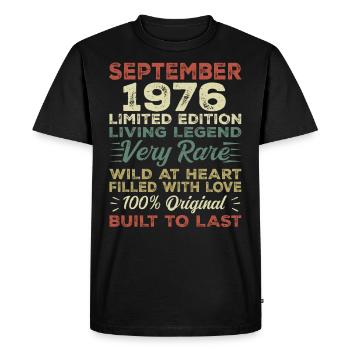 Birthday September 1976 Limited Edition Original - Men's Premium Organic T-Shirt - black - Front - Nico (187cm)