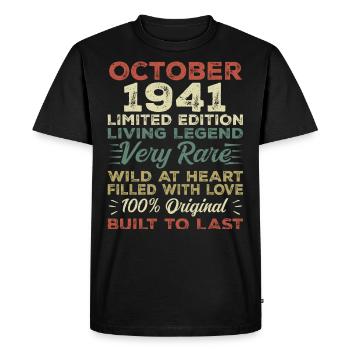 1941 Octobre 1941 Anniversaire Octobre 1941 Original - T-shirt Premium bio Homme - noir - Devant - Nico (187cm)