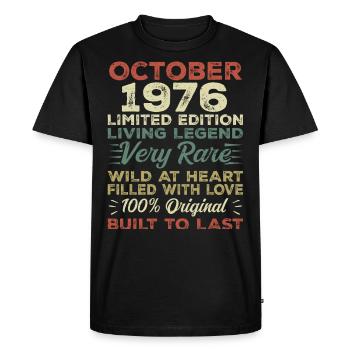 1976 October 1976 Birthday October 1976 Original - Men's Premium Organic T-Shirt - black - Front - Nico (187cm)