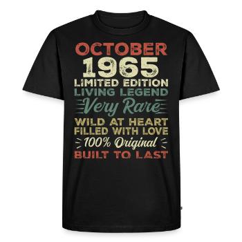 1965 Octobre 1965 Anniversaire Octobre 1965 Original - T-shirt Premium bio Homme - noir - Devant - Nico (187cm)