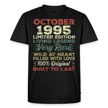 1995 Octobre 1995 Anniversaire Octobre 1995 Original - T-shirt Premium bio Homme - noir - Devant - Nico (187cm)